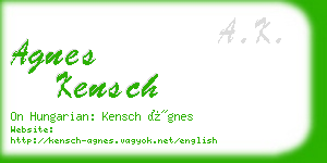 agnes kensch business card